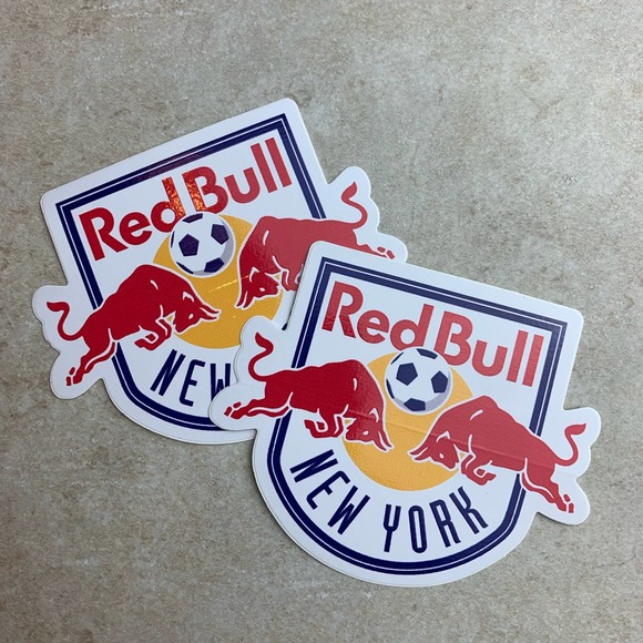 2 Pieces New York Red Bulls RBNY MLS Soccer Fan Football Logo Adhesive Stickers - Picture 5 of 6